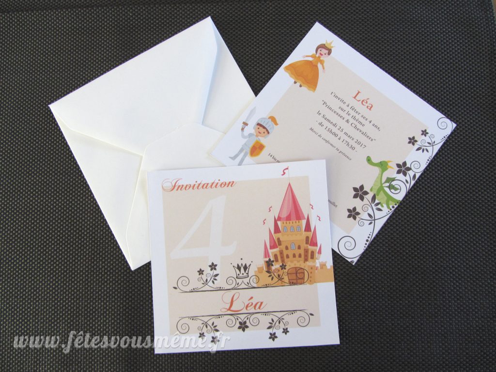 Invitation Princesse Chevalier Fetes Vous Meme